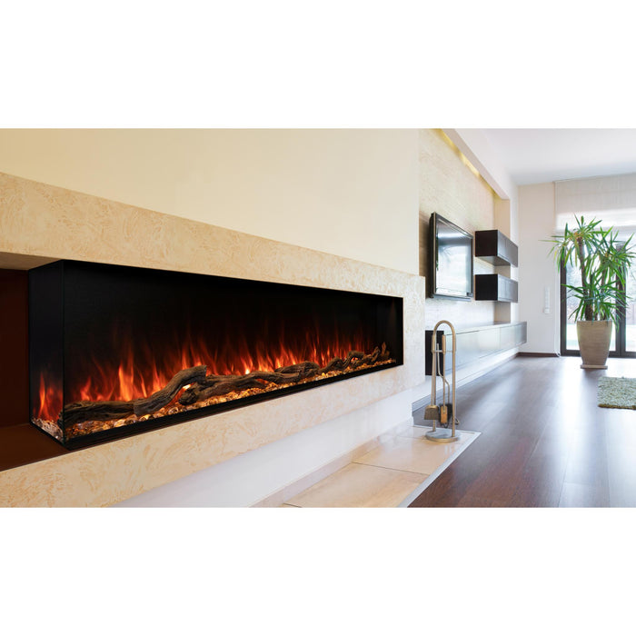 Modern Flames 120 inch Electric Fireplace Insert Landscape Pro Multi, Built In Heater, Multi Sided View, Wi-Fi Control, RGB Flame, Indoor & Outdoor, LPM-12016