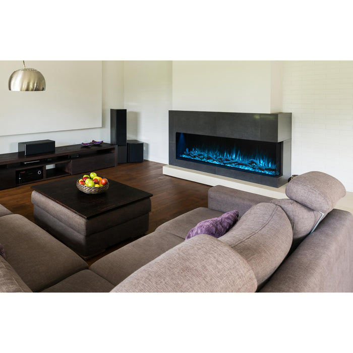 Modern Flames 120 inch Electric Fireplace Insert Landscape Pro Multi, Built In Heater, Multi Sided View, Wi-Fi Control, RGB Flame, Indoor & Outdoor, LPM-12016