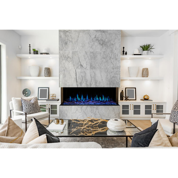 Modern Flames 52 inch Linear Wall Mounted Electric Fireplace Orion Multi Sided Viewing Option,  Built in Heater, HELIOVISION Flame, Customizable Fire Colors, Smart Control, OR52-MULTI