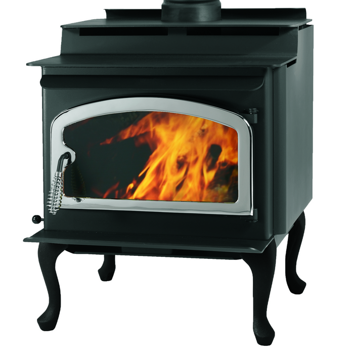 IronStrike Performer S210 Wood-Burning Stove, 76,000 BTU, Heats 1200-2000 sq ft, 20" Logs, EPA Approved