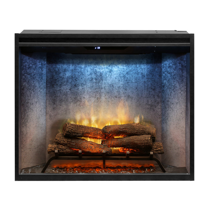 Dimplex Revillusion 36-Inch Portrait Electric Fireplace Insert with Front Glass and Plug Kit – Heats Up to 1,000 Sq. Ft., Multi-Color Flame and Lighting, Herringbone or Weathered Concrete Interior