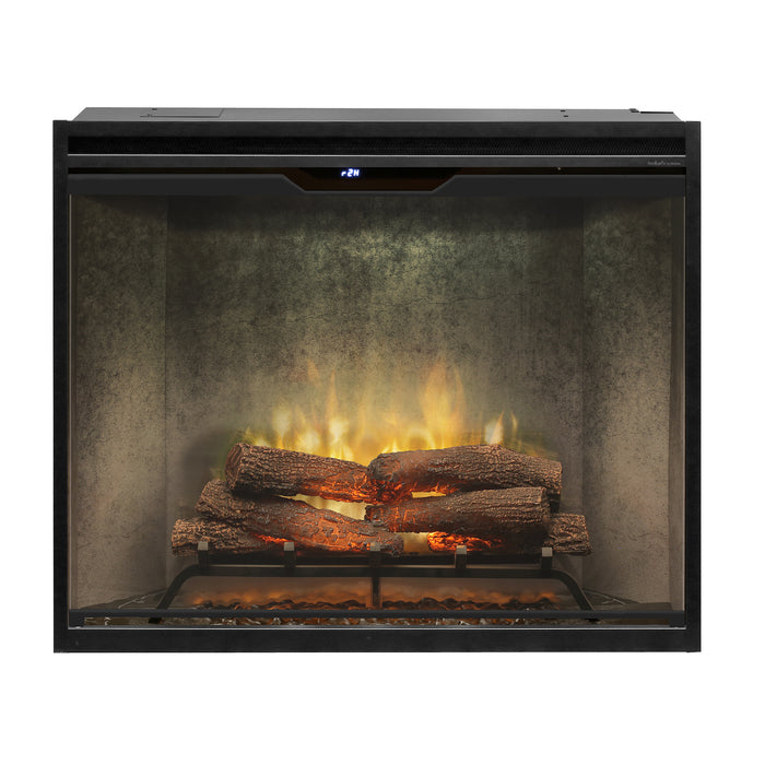 Dimplex Revillusion 36-Inch Portrait Electric Fireplace Insert with Front Glass and Plug Kit – Heats Up to 1,000 Sq. Ft., Multi-Color Flame and Lighting, Herringbone or Weathered Concrete Interior