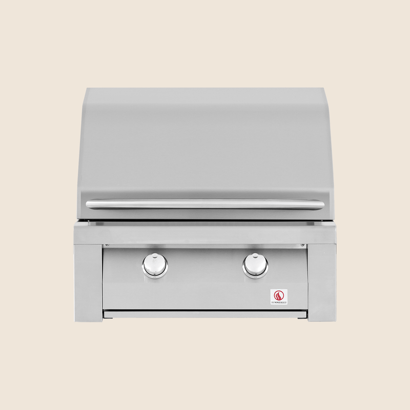 Summerset Resort 30-Inch Built-In Grill, 2 Cast Stainless Burners, 50,000 BTU, 304 Stainless Steel Construction, Fixed Valve Controls, Piezo Ignition, 541.38 sq in Cooking Area, Ideal for Commercial & Multi-Family Use