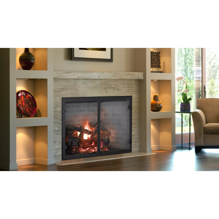 Majestic Biltmore Outdoor Wood Burning Fireplace Insert, Classic & Herringbone Brick, 36", 42", 50" Sizes Available