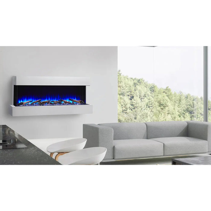 SimpliFire 55-inch Scion Trinity Fireplace, Multiple Viewing and Install Options, Floating Mantel System, Realistic Flame Effects, Modern Design and Controls