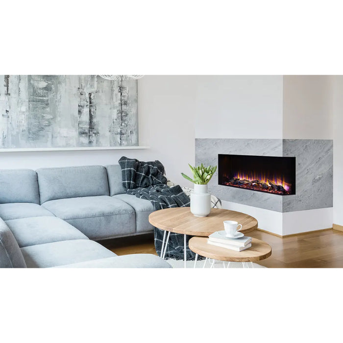 SimpliFire 55-inch Scion Trinity Fireplace, Multiple Viewing and Install Options, Floating Mantel System, Realistic Flame Effects, Modern Design and Controls