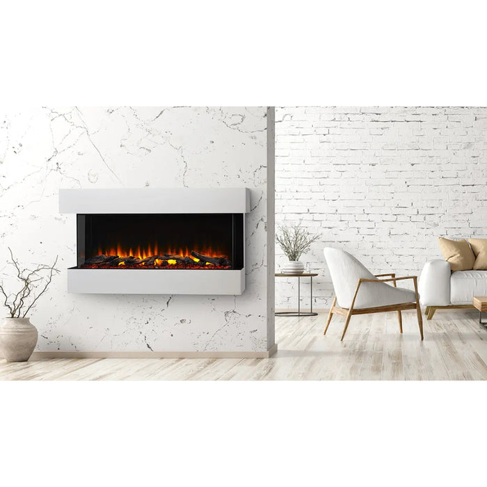 SimpliFire 55-inch Scion Trinity Fireplace, Multiple Viewing and Install Options, Floating Mantel System, Realistic Flame Effects, Modern Design and Controls