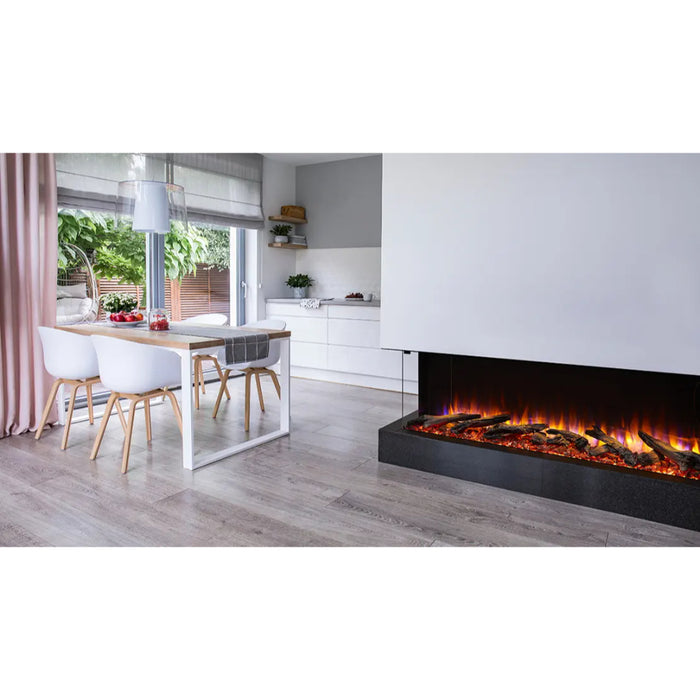 SimpliFire 55-inch Scion Trinity Fireplace, Multiple Viewing and Install Options, Floating Mantel System, Realistic Flame Effects, Modern Design and Controls