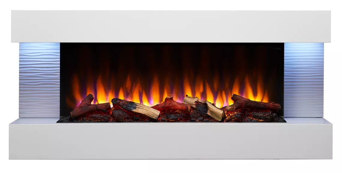 SimpliFire Format Electric Wall-Mount Fireplace, Additional 43", 50" or 60" Floating Mantel Kit Required to Complete, Frameless Modern Design, 14 LED Colors, Four Flame Effects, Warms up to 1000 sq ft, Remote Included