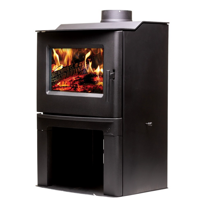 Breckwell SW1.2 Small Indoor Wood Burning Stove, 68,00 BTU, 17" Log Capacity, includes Thermostat-Controlled Blower, EPA Step 2 Certified, Heats up to 1,200 sq ft - Black