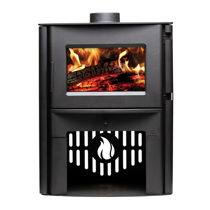 Breckwell SW2.5 Large Indoor Wood Burning Stove, 112,800 BTU, 21" Log Capacity, Low Emission, Thermostat-Controlled Blower Option, Heats up to 2,500 sq ft - Black