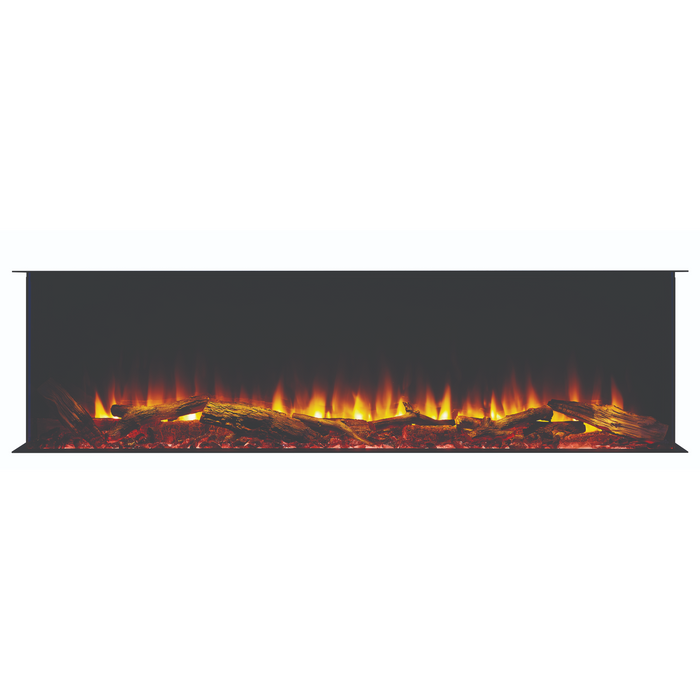 SimpliFire 55-inch Scion Trinity Fireplace, Multiple Viewing and Install Options, Floating Mantel System, Realistic Flame Effects, Modern Design and Controls