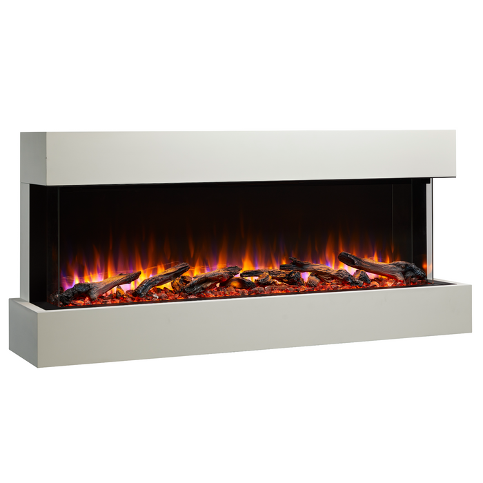 SimpliFire 55-inch Scion Trinity Fireplace, Multiple Viewing and Install Options, Floating Mantel System, Realistic Flame Effects, Modern Design and Controls