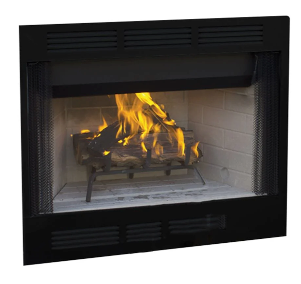 Superior 36 inch Wood Burning Fireplace Insert, WRT2036, WCT2036, Mesh Fire Screen, Adjustable Outside Air Damper