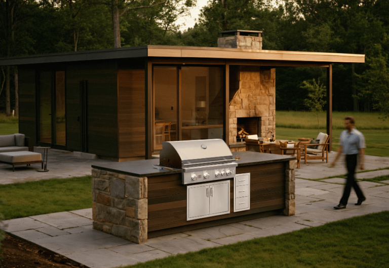 Summerset Sizzler Pro 32" Built-In Natural Gas Grill – 4-Burner, 75,000 BTU, Infrared Rear Burner, LED Knobs, Halogen Interior Lights, #304 Stainless Steel, Flame Thrower Ignition, Heavy-Duty 8mm Grates