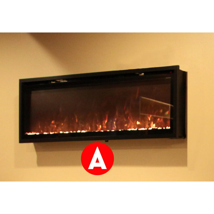 Modern Flames 100 inch Wall Mounted Electric Fireplace, Spectrum Slimline, 12 Flame Colors, Touch Screen Controls, SPS-100B