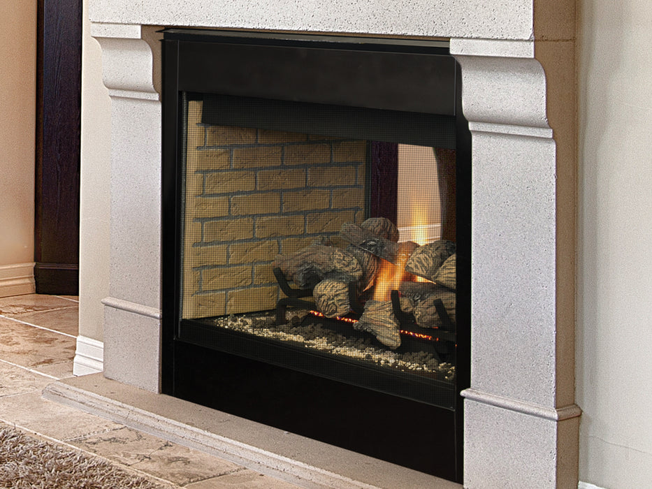 Superior 35-Inch See-Through Direct Vent Gas Fireplace Dual-Sided Viewing, High Heat Output, Seamless Multi-Room Ambiance, DRT35ST