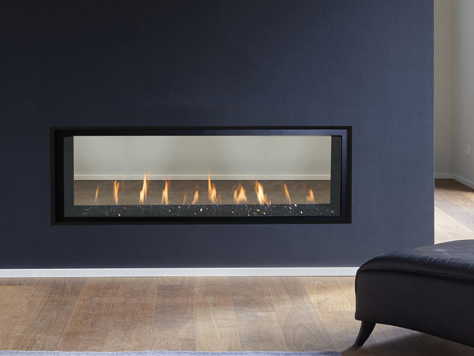 Superior 48 inch Linear Direct Vent Gas Fireplace, Natural Gas, Frameless Design, Expansive Viewing Area, Adjustable Flame Modulation, Ceramic Glass, Remote Control Operation, Safety Shut-Off, and Reliable Year-Round Performance, DRL4048