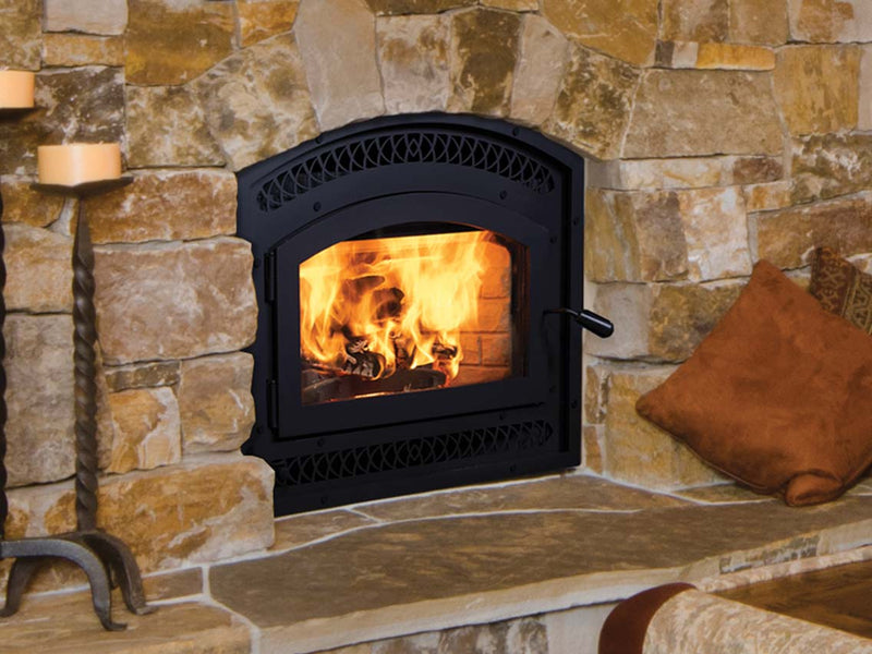 Superior EPA Certified Wood Burning Fireplace Insert with Blower, Air Kit & Ceramic Glass