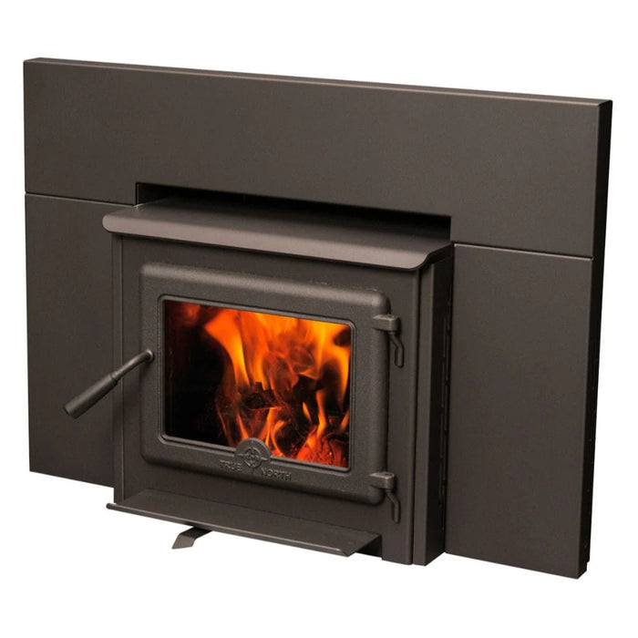 True North TN20 Wood Burning Fireplace Insert, Warms up to 2500 sq ft, Durable Cast Iron Door, Catalytic-Free Technology, Clean Glass Air Wash System