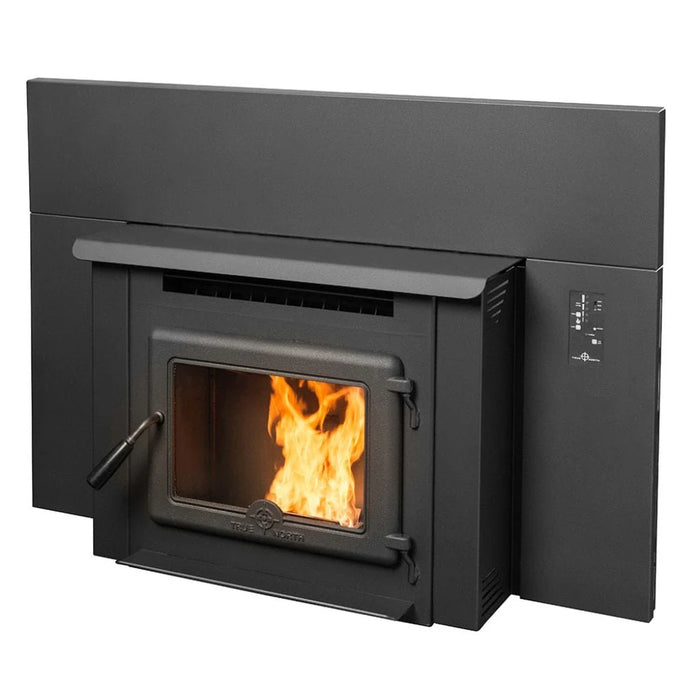 True North TN40 Pellet Burning Fireplace Insert, Hopper up to 60lbs, Low-Maintenance Operation, Advanced Digital Controls, Automatic Igniter, Five Heat Control Levels