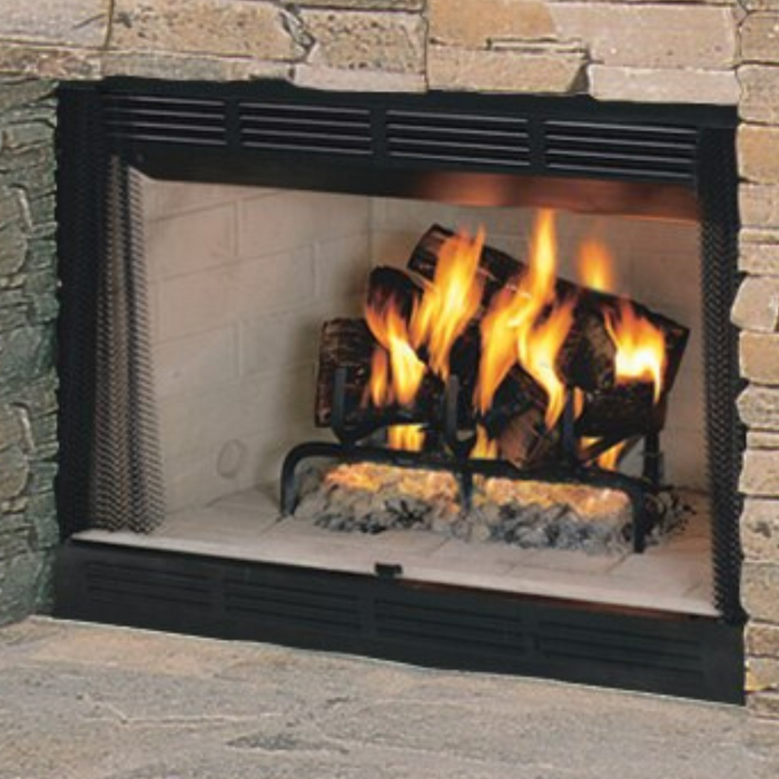 Superior 36 inch Wood Burning Fireplace Insert, WRT2036, WCT2036, Mesh Fire Screen, Adjustable Outside Air Damper