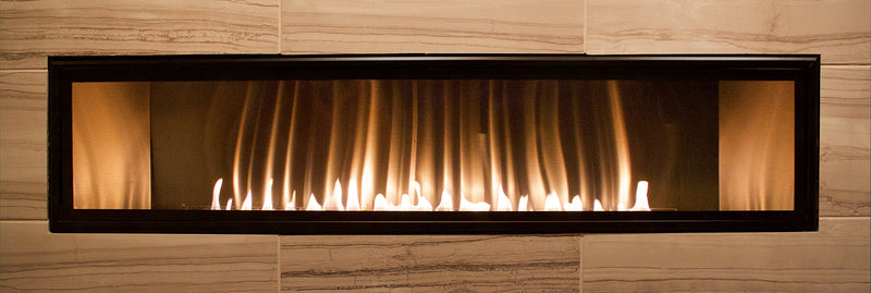 Empire 72-inch Linear Ventless Gas Fireplace Boulevard, Includes Thermostatic Remote Control, Customizable Liner Kits Decorative Fronts and Crushed Glass Options VFLB72