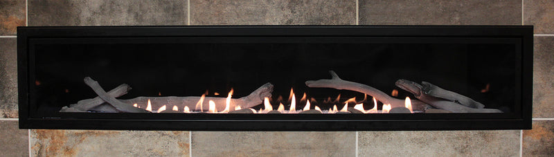 Empire 72-inch Linear Ventless Gas Fireplace Boulevard, Includes Thermostatic Remote Control, Customizable Liner Kits Decorative Fronts and Crushed Glass Options VFLB72