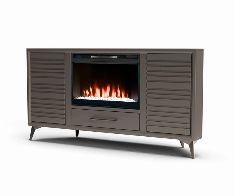 realcozy 64-inch Malibu Corner Fireplace TV Stand, Hand-Made, Multiple Color Finishes, Built-in Heater, Supports up to 75 inch TV, Real Wood, Cable Management, Customizable Flames, No Assembly Required