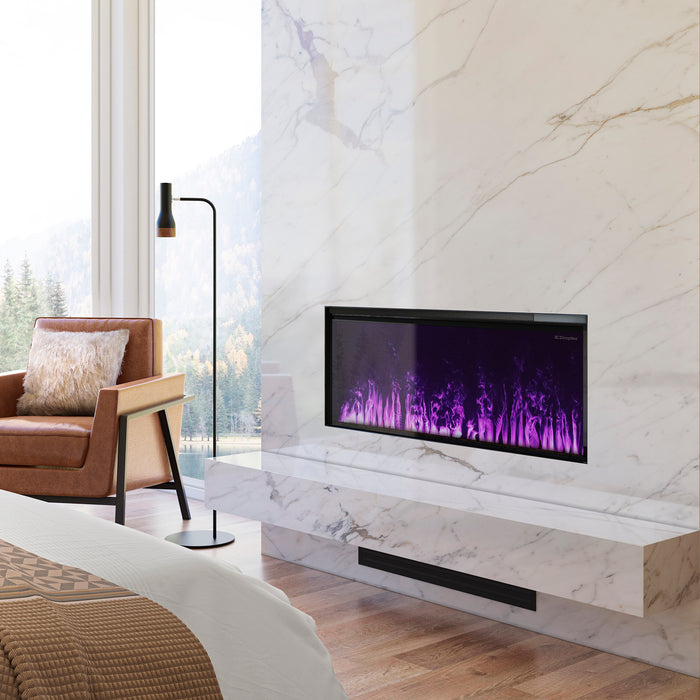 Dimplex Optimyst® Linear Electric Fireplace Insert: 4,163 – 6,551 BTU, Realistic 3D Flame & Smoke, Multicolor LED, Wi-Fi Enabled, Customizable Features, Environmentally Friendly