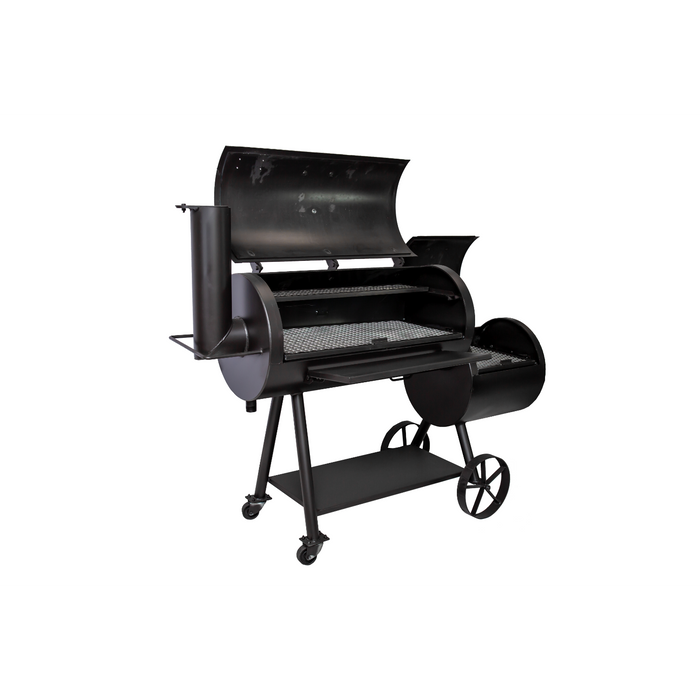 Old Country BBQ Pits Brazos Charcoal Smoker Grill, Offset Smoker, Large Cooking Area, 70" wide