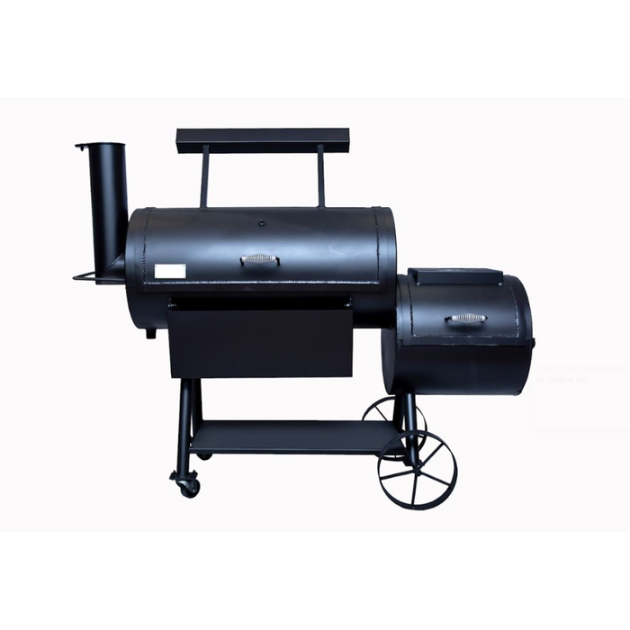 Old Country BBQ Pits Brazos Charcoal Smoker Grill Loaded w/ Counterweight, Offset Smoker, Large Cooking Area, 70" wide