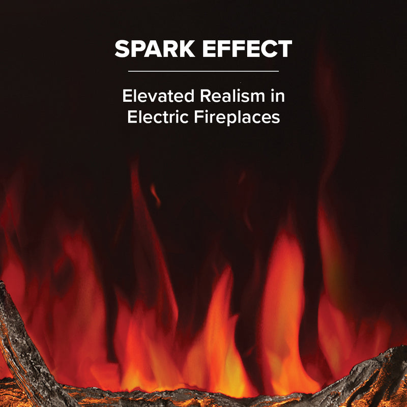 Napoleon Astound FlexMount 50" Electric Fireplace – Wall Mounted, Partial or Full Recess Install, 1/2/3-Sided Viewing Configuration, Spark Flame Visuals, Smart App & Voice Control, 10,000 BTU Heat, Beach Fire Logs & Woodland Kit Included