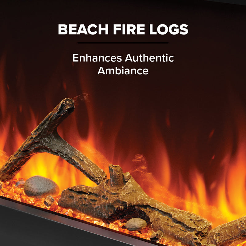 Napoleon Astound FlexMount 50" Electric Fireplace – Wall Mounted, Partial or Full Recess Install, 1/2/3-Sided Viewing Configuration, Spark Flame Visuals, Smart App & Voice Control, 10,000 BTU Heat, Beach Fire Logs & Woodland Kit Included
