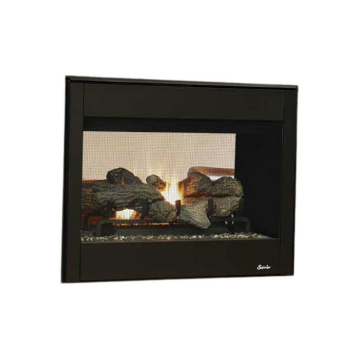 Superior 63-Inch See-Through Direct Vent Gas Fireplace Dual-Sided Viewing, High Heat Output, Customizable Interiors, Power Vent Compatibility, Seamless Multi-Room Ambiance, DRT63ST