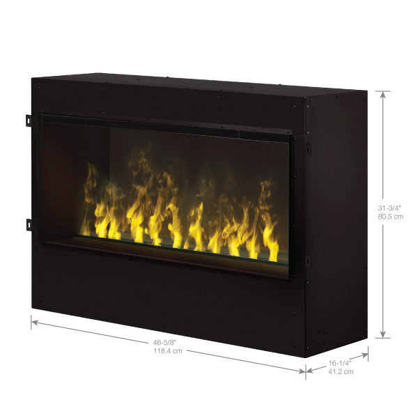 Dimplex Optimyst Pro 40 inch Built-in Electric Water Vapor Fireplace with Ultrasonic Flame Technology, Fan-Forced Heater, and Single or Double-Sided Installation, X-GBF1000-PRO