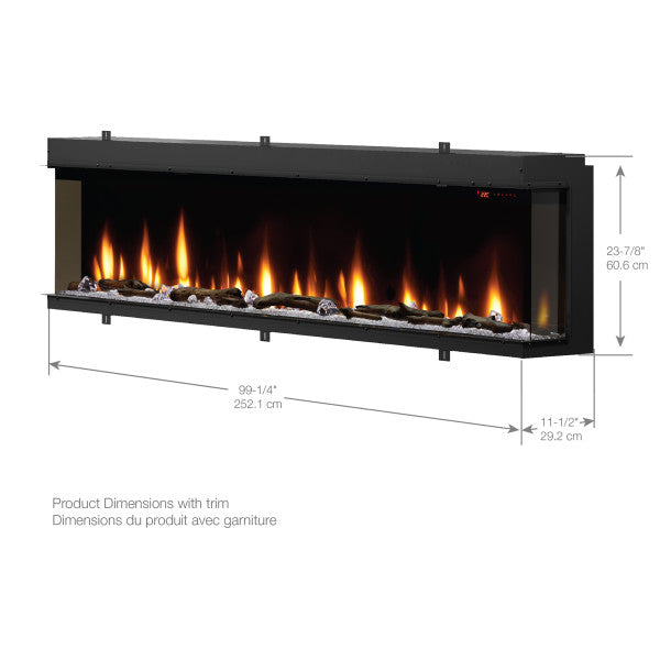 Dimplex Ignite Bold Linear Electric Fireplace Insert, Multi-Fire XD Flame, ComfortSaver Heating, Up to 10,000 BTU Media Bed, Eco/Heat Boost, Smart Controls