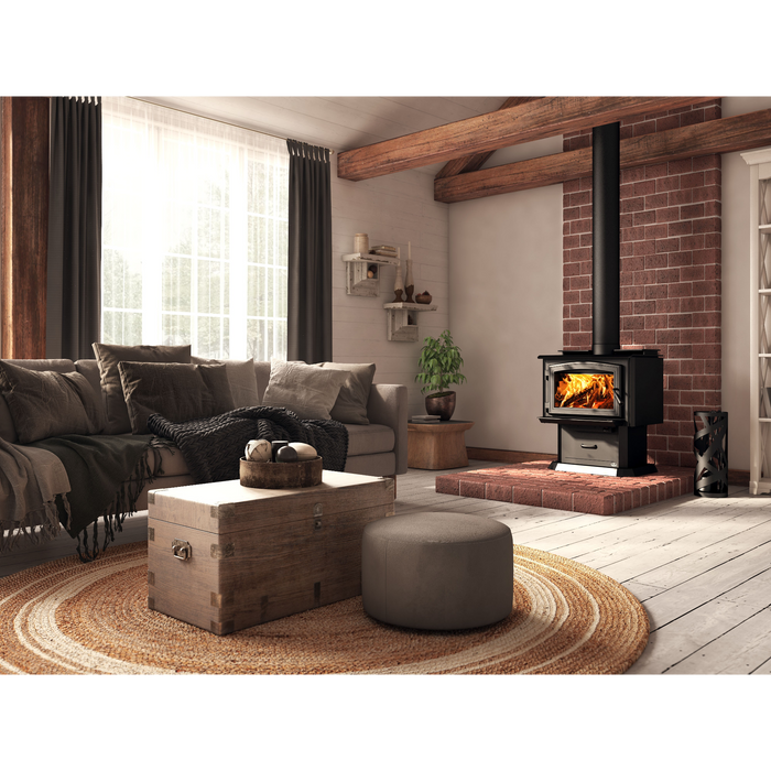 Osburn 1700 Small Wood Burning Stove, 65,000 BTU, Heats 500-1800 sq ft, 1.26 g/h Emissions, Eco-Friendly