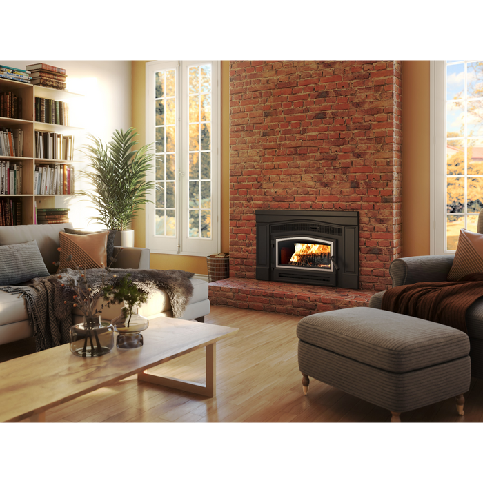 Osburn Matrix 1900 Wood Burning Fireplace Insert, 31,700 BTU, Heats 250-1200 sq ft, EPA Certified, Modern Style