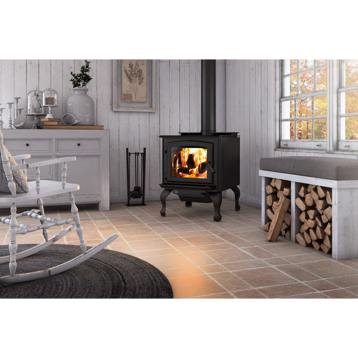 Osburn 3300 Large Wood Burning Stove, 90,000 BTU, Heats 2300 sq ft, 0.95 g/h Emissions, EPA 2020 Certified