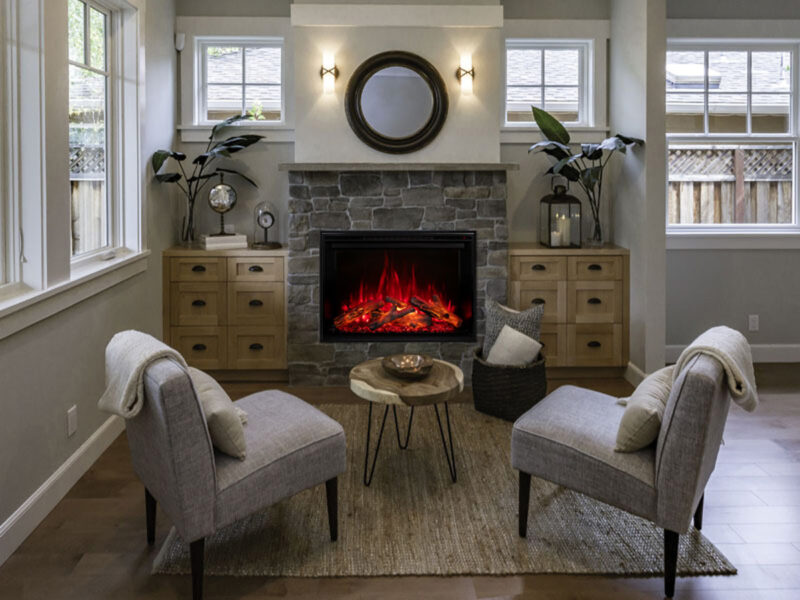 Modern Flames Redstone Series Electric Fireplace – 26", 30", 36", 42", 54" Insert & Built-In, Multi-Color Flames, 5,000 BTU Heater