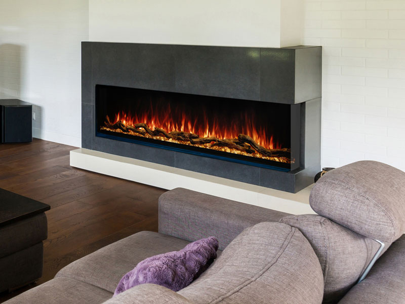 Modern Flames 120 inch Electric Fireplace Insert Landscape Pro Multi, Built In Heater, Multi Sided View, Wi-Fi Control, RGB Flame, Indoor & Outdoor, LPM-12016