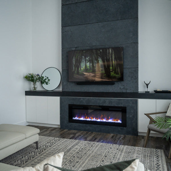 Sierra Wall Mount Fireplace with TV Setup