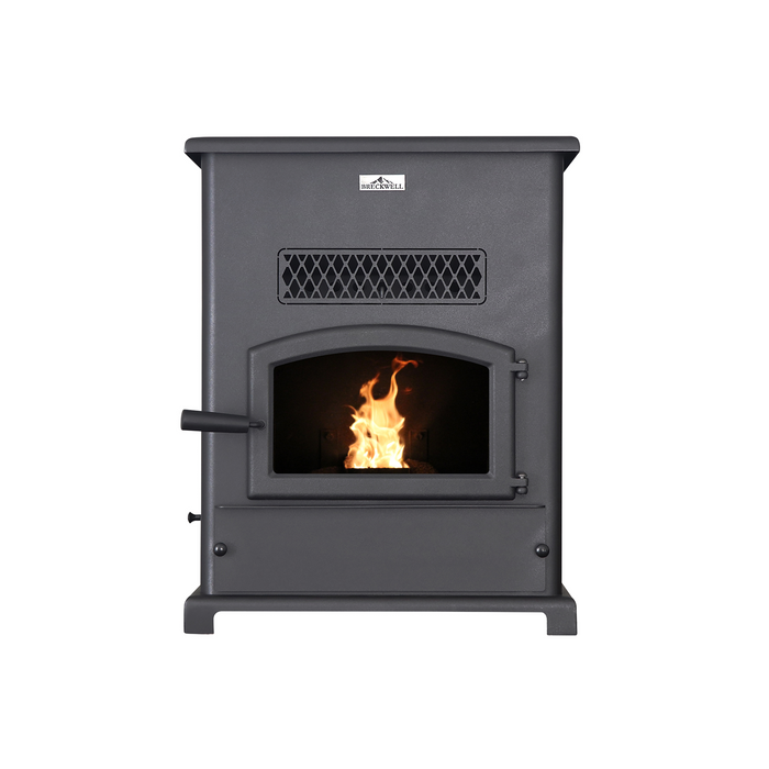 Breckwell Big E High-Capacity Wood Pellet Stove SP1000, 47,000 BTU, 120 lb Hopper, Heats up to 2,200 sq ft, 72 hrs Burn Time - Black