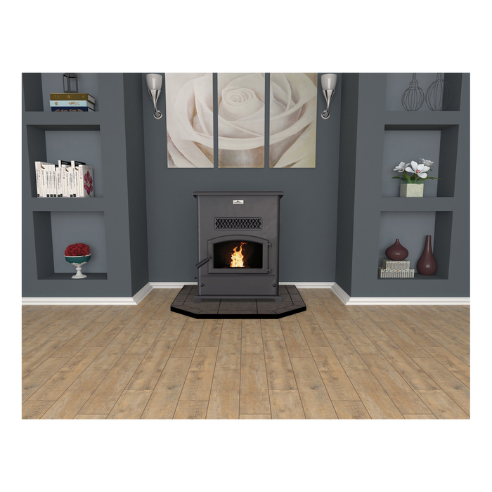 Breckwell Big E High-Capacity Wood Pellet Stove SP1000, 47,000 BTU, 120 lb Hopper, Heats up to 2,200 sq ft, 72 hrs Burn Time - Black