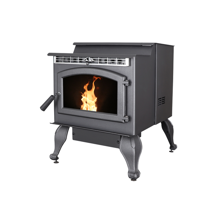 Breckwell Sonora Small Wood Pellet Stove SP23, 42,000 BTU, 55 lb Hopper, Heats 400-2000 sq ft, Digital Control, Automatic Ignition, Eco-Friendly - Black