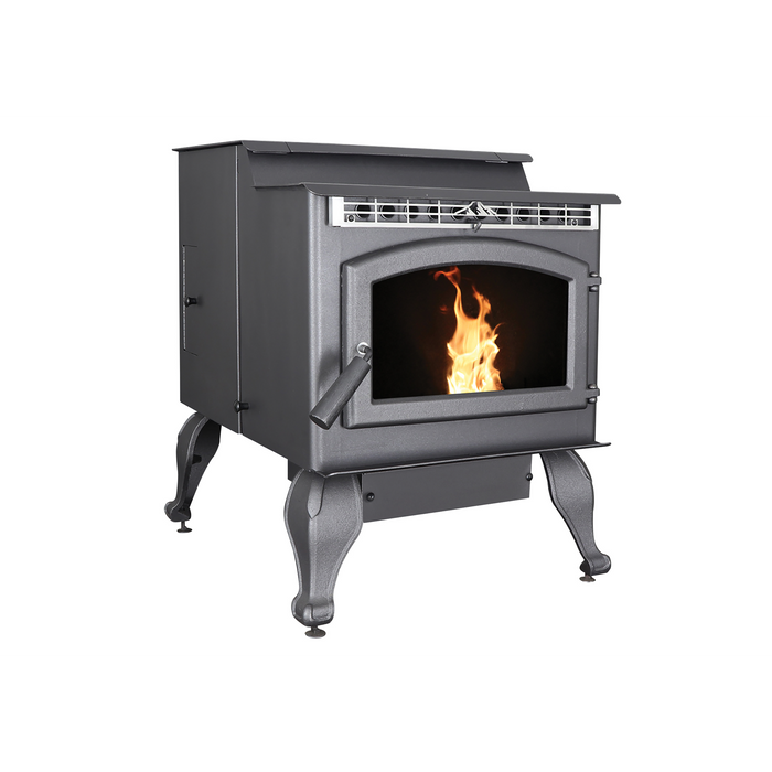 Breckwell Sonora Small Wood Pellet Stove SP23, 42,000 BTU, 55 lb Hopper, Heats 400-2000 sq ft, Digital Control, Automatic Ignition, Eco-Friendly - Black