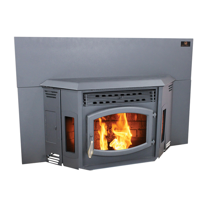 Breckwell Blazer Pellet Stove Insert SP24I, 50,000 BTU, 60 lb Hopper, Heats 400-2200 sq ft, Automatic Ignition, Up to 60 hrs Burn Time - Black