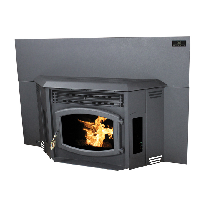 Breckwell Blazer Pellet Stove Insert SP24I, 50,000 BTU, 60 lb Hopper, Heats 400-2200 sq ft, Automatic Ignition, Up to 60 hrs Burn Time - Black