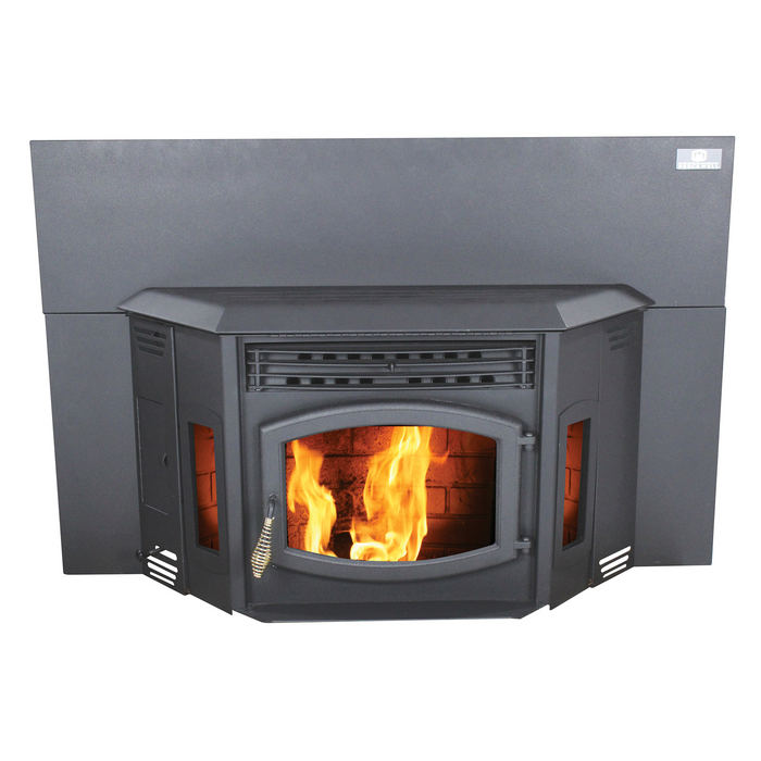 Breckwell Blazer Pellet Stove Insert SP24I, 50,000 BTU, 60 lb Hopper, Heats 400-2200 sq ft, Automatic Ignition, Up to 60 hrs Burn Time - Black